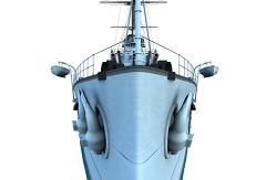 CK120-Partial Ship-Bow Straight on-Anchors